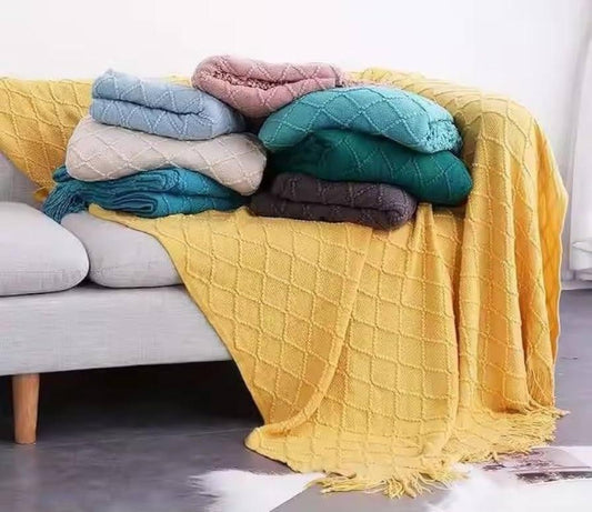 Knitted Sofa Throw Blanket